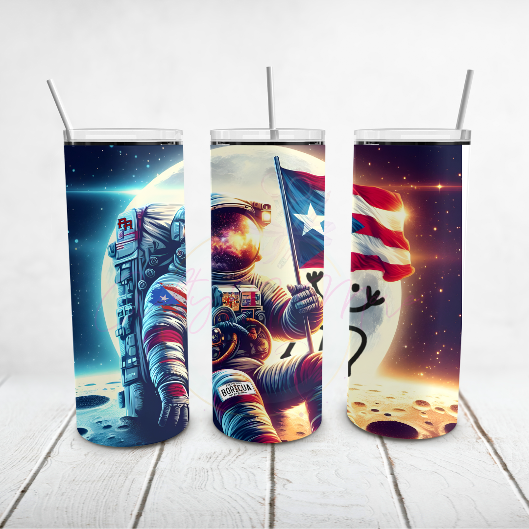 BORICUA EN LA LUNA - Puerto Rico - SKINNY TUMBLER