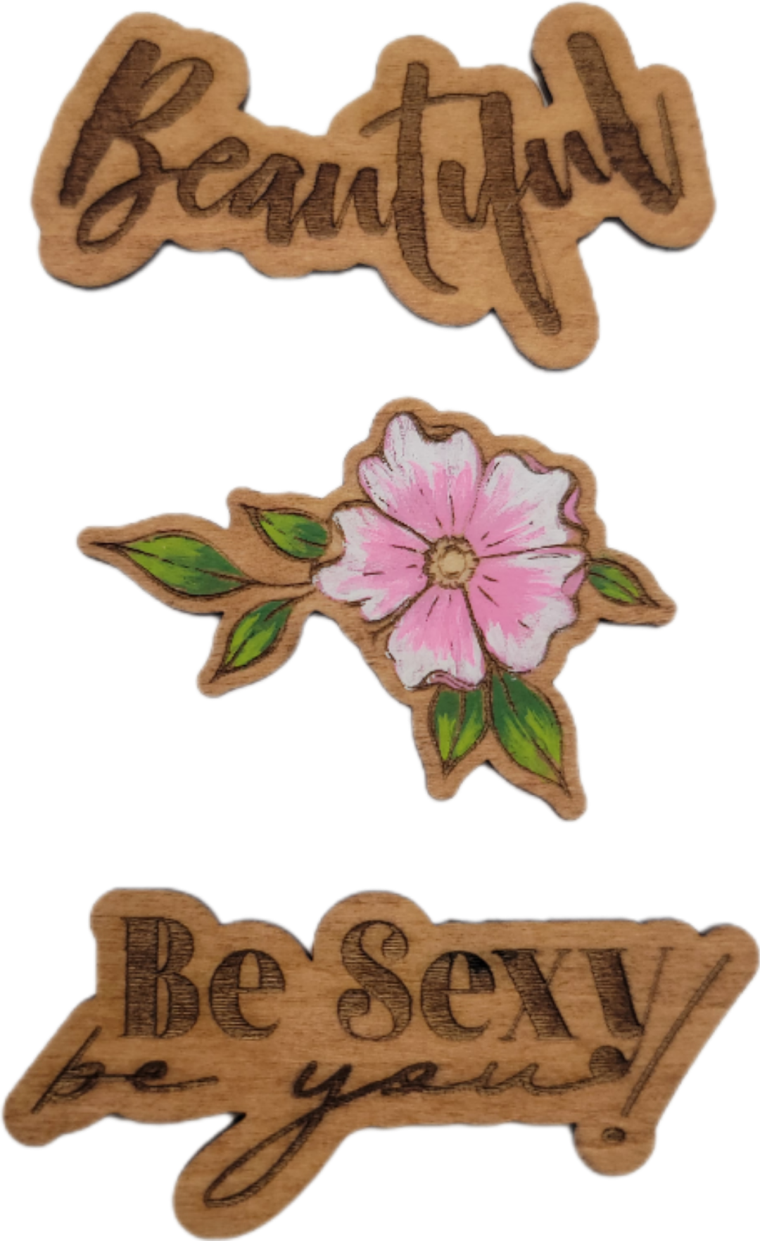 INSPIRATIONAL WOOD HAIR CLIPS SET