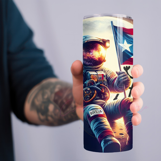 BORICUA EN LA LUNA - Puerto Rico - SKINNY TUMBLER