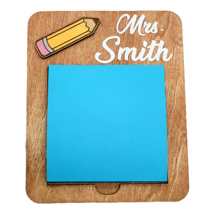 Personalized Teacher Post It Note Holder