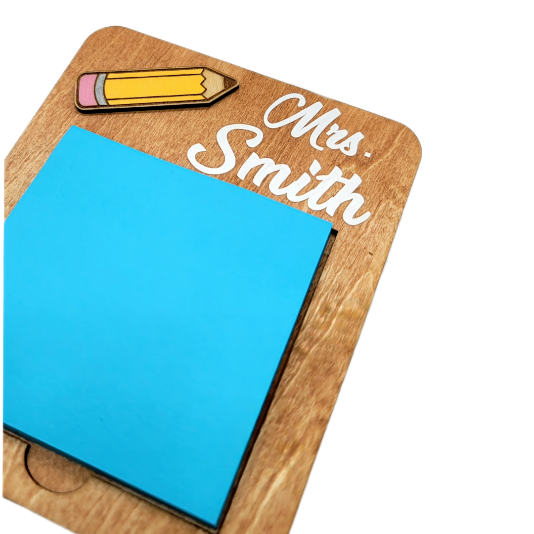 Personalized Teacher Post It Note Holder