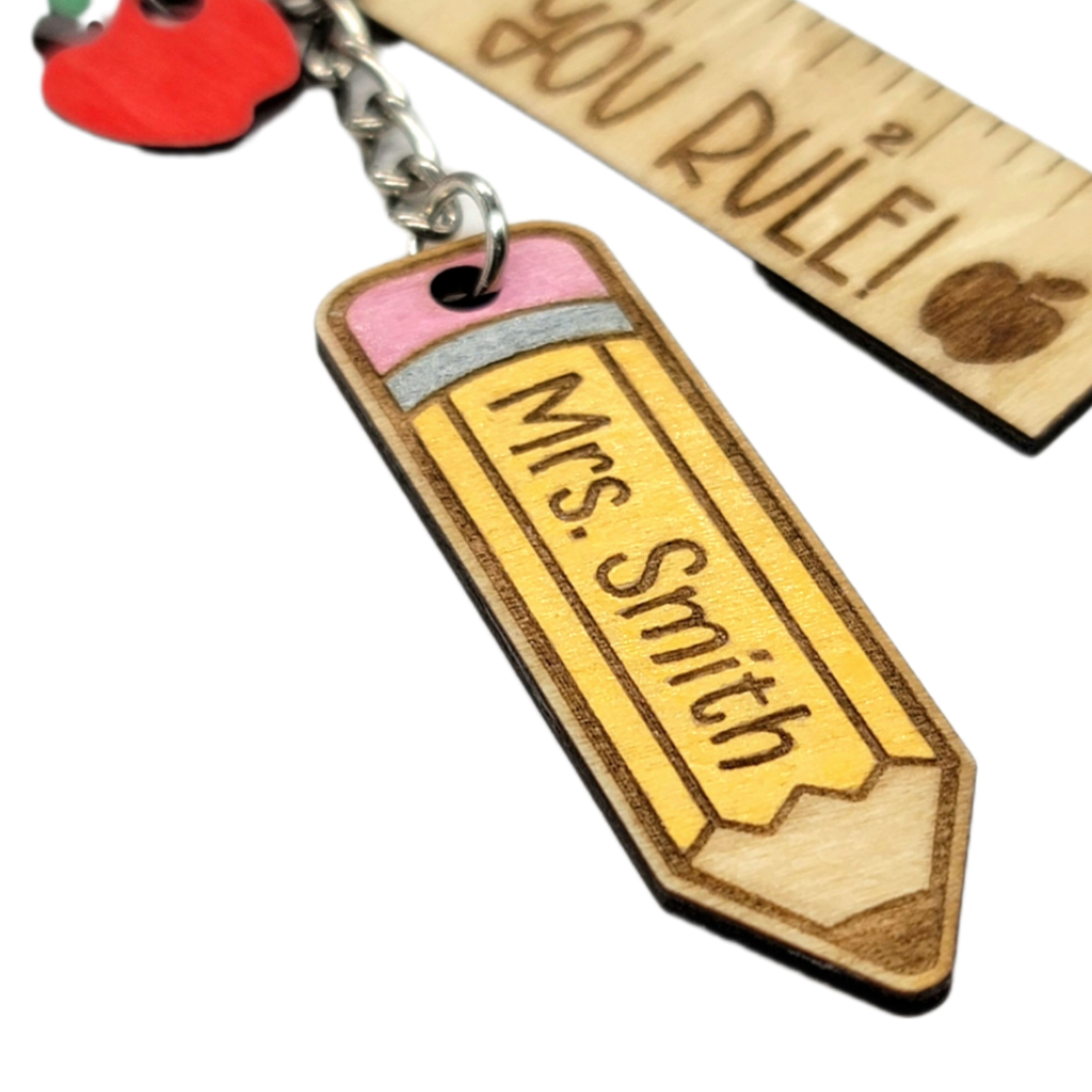 Personalized teacher name keychain