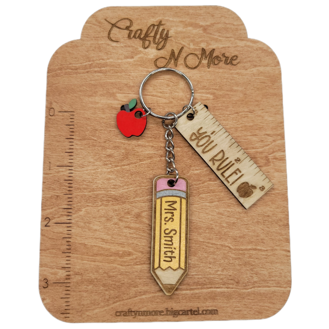 Personalized teacher name keychain