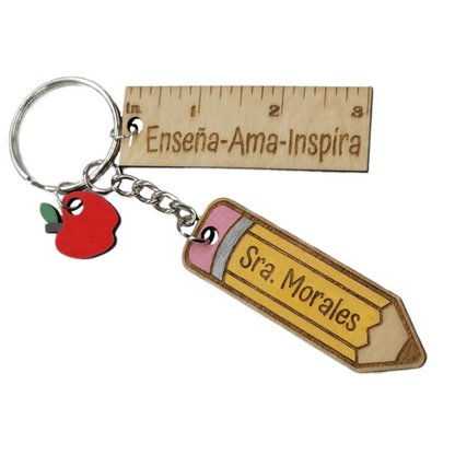 Personalized teacher name keychain