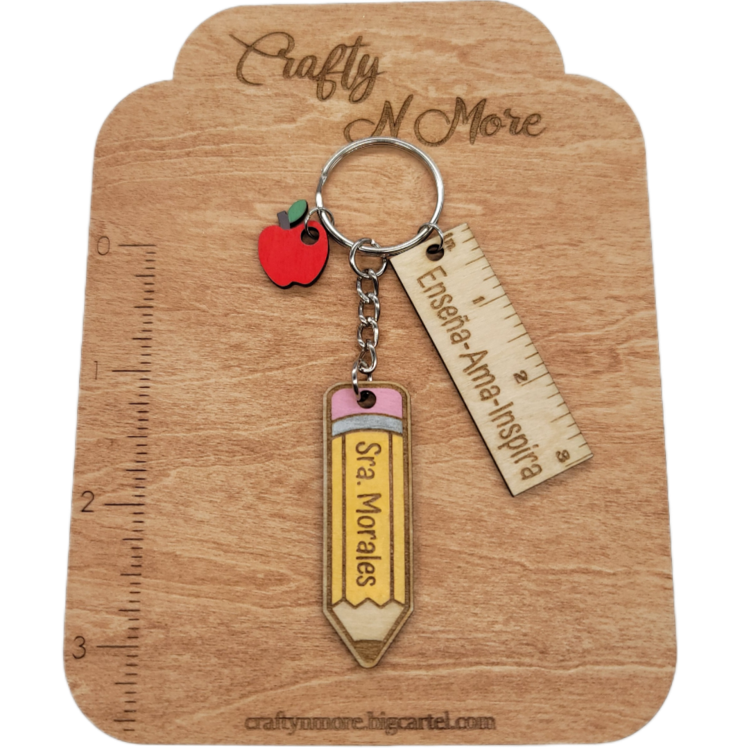 Personalized teacher name keychain