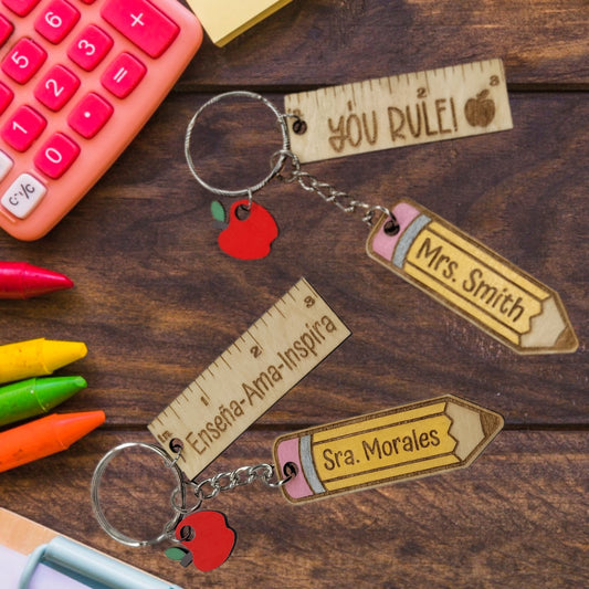 Personalized teacher name keychain